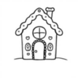 Free gingerbread house - gingerbread house Coloring Page for Kids - Printable PDF & PNG