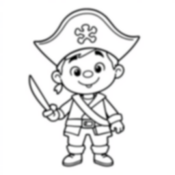 child as pirate - child, pirate coloring page