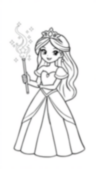 princess with magical wand - princess, magical wand coloring page