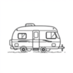 Free rv camper - camper Coloring Page for Kids - Printable PDF & PNG