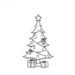 Free christmas tree with presents - christmas tree, presents Coloring Page for Kids - Printable PDF & PNG