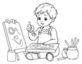 child painting picture - child, painting, picture coloring page