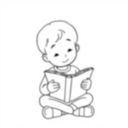 child reading aloud - child, reading, aloud coloring page