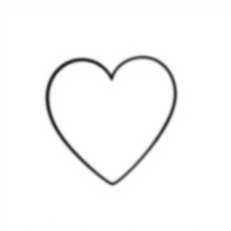 basic heart - heart, basic coloring page