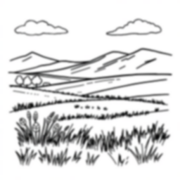 prairie landscape - prairie, landscape coloring page