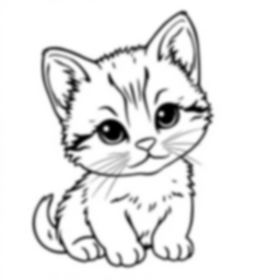 cute kitten - cute, kitten coloring page