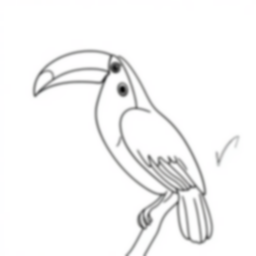 toucan with big beak - toucan, big beak coloring page