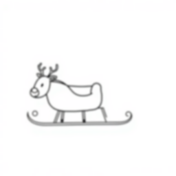 sleigh with reindeer - reindeer, sleigh coloring page