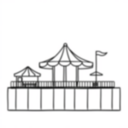 Free amusement park - children, carousel, fun Coloring Page for Kids - Printable PDF & PNG