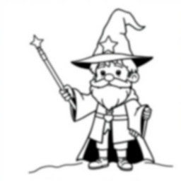 boy as wizard - boy, wizard coloring page