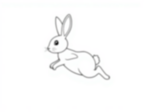 rabbit hopping - rabbit, hopping coloring page
