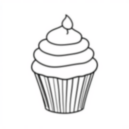 basic cupcake - basic, cupcake coloring page