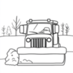 Free snowplow clearing - snowplow, clearing Coloring Page for Kids - Printable PDF & PNG