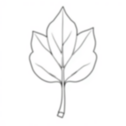 easy leaf - easy, leaf coloring page