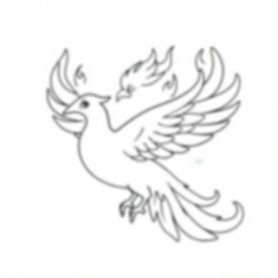 Free phoenix with flames - phoenix, flames Coloring Page for Kids - Printable PDF & PNG
