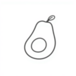 Free avocado - avocado Coloring Page for Kids - Printable PDF & PNG