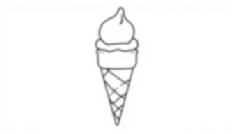 Free ice cream cone - ice cream cone Coloring Page for Kids - Printable PDF & PNG