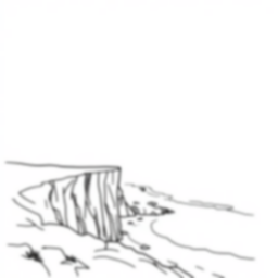 cliff by ocean - ocean, cliff coloring page