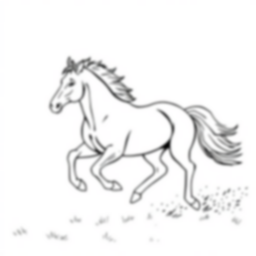 horse running free - horse, running, free coloring page