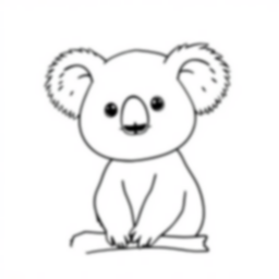 cute koala - cute, koala coloring page