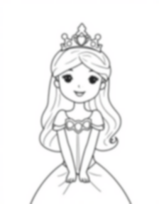 princess with tiara - princess, tiara coloring page