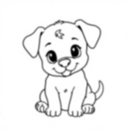adorable puppy - puppy, adorable coloring page