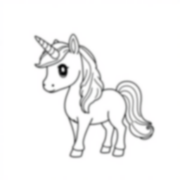 cute unicorn - cute, unicorn coloring page