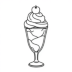 Free ice cream sundae - ice cream, sundae Coloring Page for Kids - Printable PDF & PNG