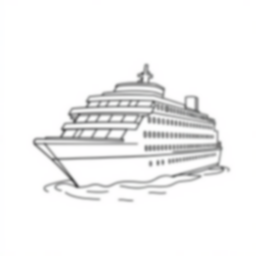 Free cruise ship - ocean, waves, cruise ship Coloring Page for Kids - Printable PDF & PNG
