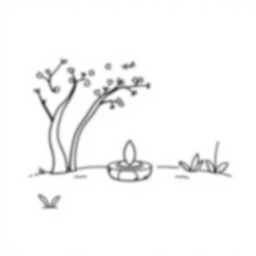 Free zen garden - sand, rocks, zen garden Coloring Page for Kids - Printable PDF & PNG
