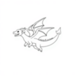 dragon flying - dragon, flying coloring page