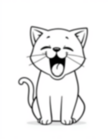 Free cat yawning - cat, yawning Coloring Page for Kids - Printable PDF & PNG