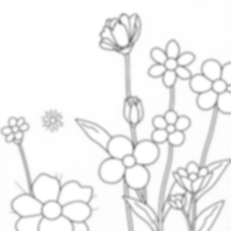 flower garden - flower, garden coloring page