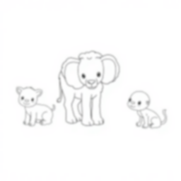 Free baby animals - baby animals Coloring Page for Kids - Printable PDF & PNG