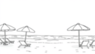 Free beach with umbrellas - beach, umbrellas Coloring Page for Kids - Printable PDF & PNG