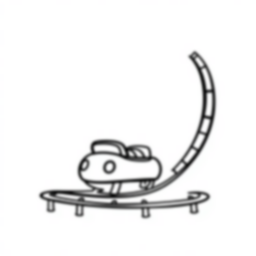 Free roller coaster - fun, amusement park, roller coaster Coloring Page for Kids - Printable PDF & PNG