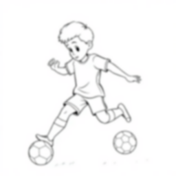 boy playing soccer - playing, boy, soccer coloring page
