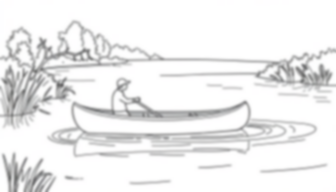 Free canoe on river - river, canoe Coloring Page for Kids - Printable PDF & PNG