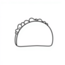 Free taco - taco Coloring Page for Kids - Printable PDF & PNG