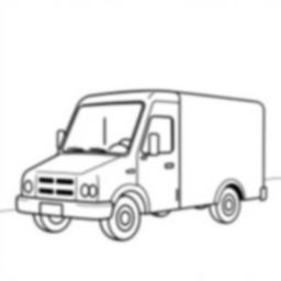 Free delivery truck - delivery truck Coloring Page for Kids - Printable PDF & PNG