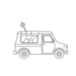 Free ice cream truck - ice cream truck Coloring Page for Kids - Printable PDF & PNG