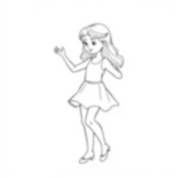 little girl dancing - girl, dancing coloring page