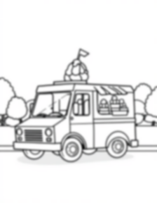 Free ice cream truck - ice cream truck Coloring Page for Kids - Printable PDF & PNG