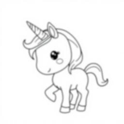 cute unicorn - cute, unicorn coloring page