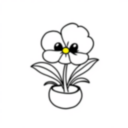 Free pansy - pansy Coloring Page for Kids - Printable PDF & PNG