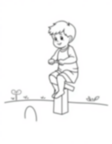 child on seesaw - child, seesaw coloring page