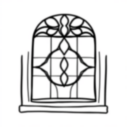 Free stained glass window - stained glass window Coloring Page for Kids - Printable PDF & PNG