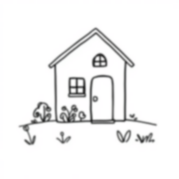 house with garden - house, garden coloring page