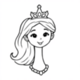 princess with crown - princess, crown coloring page