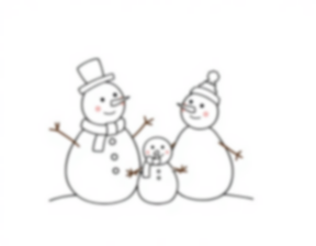 Free snowman family - snowman, family Coloring Page for Kids - Printable PDF & PNG